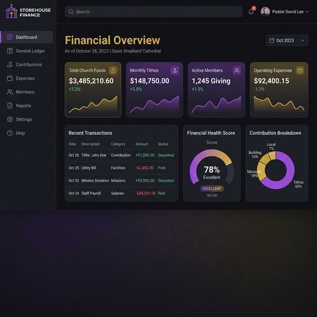 Storehouse Finance Dashboard Preview